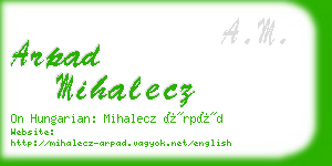 arpad mihalecz business card